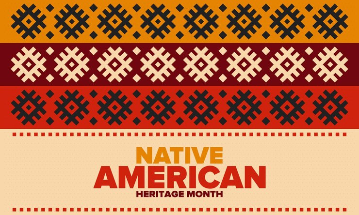 Vecteur mois du patrimoine amérindien en novembre culture amérindienne modèle de tradition vector