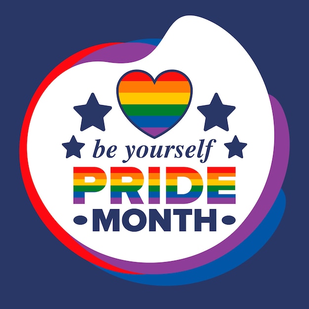 Le mois de la fierté LGBT en juin Lesbiennes, gays, bisexuels, transgenres, amour, drapeau LGBTQ, vecteur arc-en-ciel