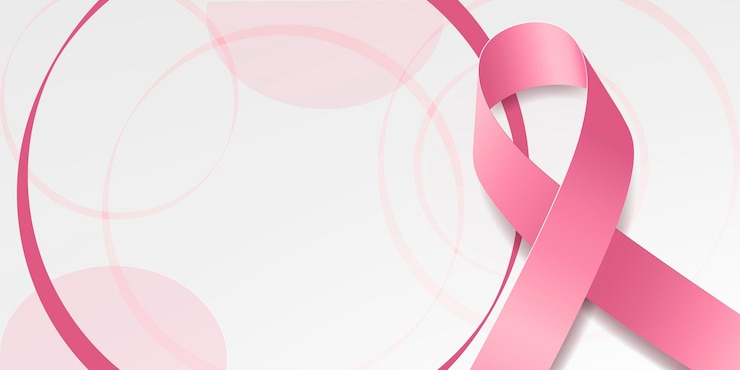 Vecteur mois de sensibilisation au cancer du sein bannière avec sensibilisation au ruban rose et texte illustration vectorielle
