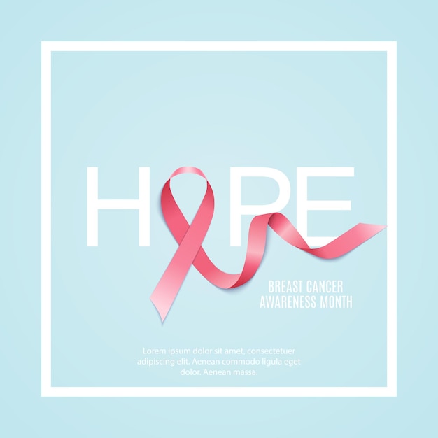 Mois Sensibilisation Au Cancer Du Sein Sur Fond Ruban Rose Illustration Vectorielle Eps10