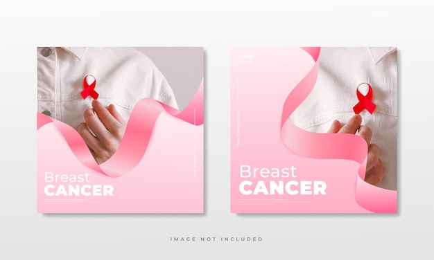 Mois de sensibilisation au cancer du sein pour le modèle de publication sur les réseaux sociaux