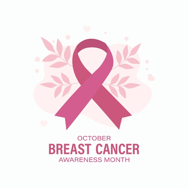Mois de sensibilisation au cancer du sein Ruban rose Fond affiche carte bannière
