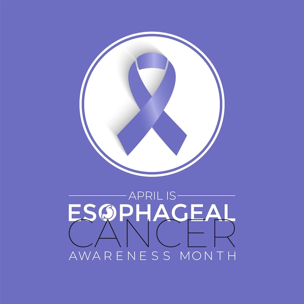 Vecteur mois de sensibilisation au cancer de l'œsophage ruban de couleur perruque isolé sur blanc et fond