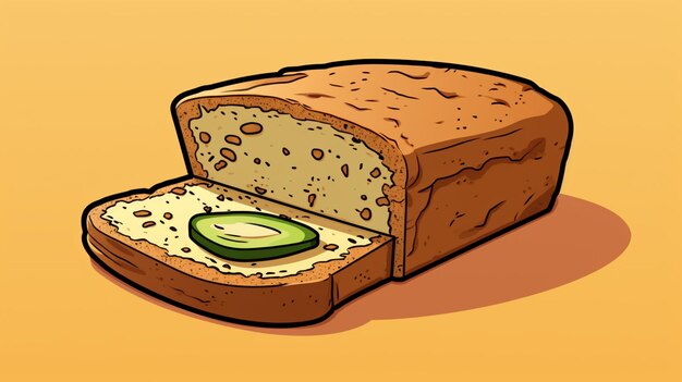 Vecteur une moitié d'un pain avec un couvercle vert et un couverture verte