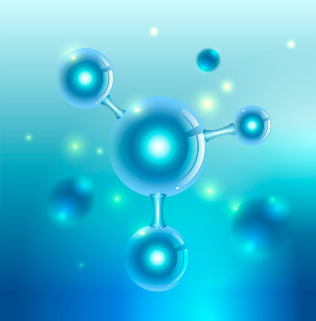 Molécule d'eau. Couleur bleue abstraite