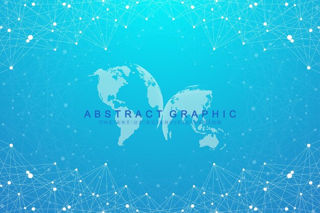 Molécule de fond graphique géométrique et communication