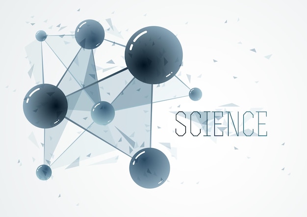 Molécules Vectorielles Chimie Scientifique Et Physique Thème Vecteur Fond Abstrait, Thème Micro Et Nano Science Et Technologie, Atomes Et Particules Microscopiques.