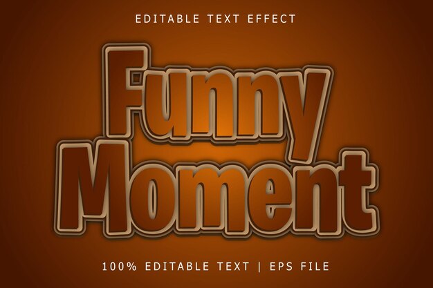Moment amusant Effet de texte modifiable Style simple en relief 3 dimensions