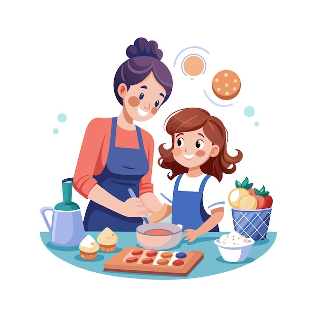 Moments de la vie familiale réelle Concepts d'illustration vectorielle