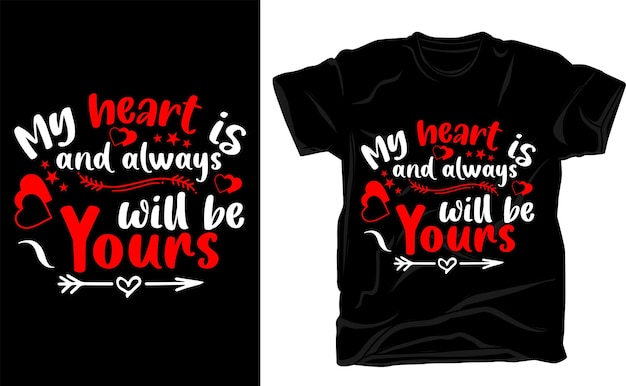 Vecteur mon coeur vous appartient conception de t-shirt de typographie pour la saint valentin