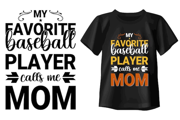 Vecteur mon joueur de baseball préféré m'appelle maman