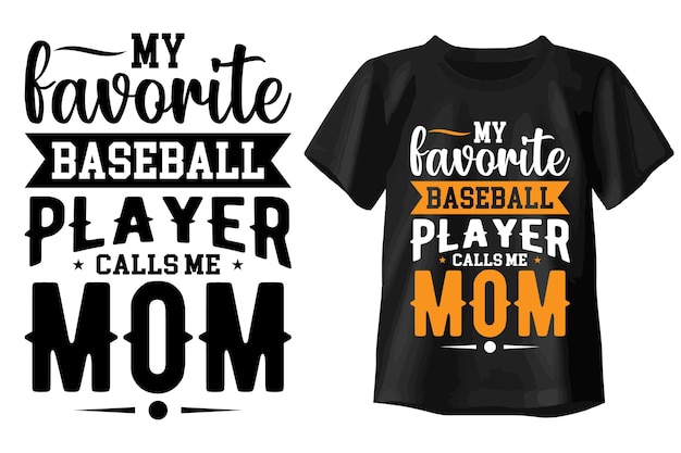 Vecteur mon joueur de baseball préféré m'appelle maman