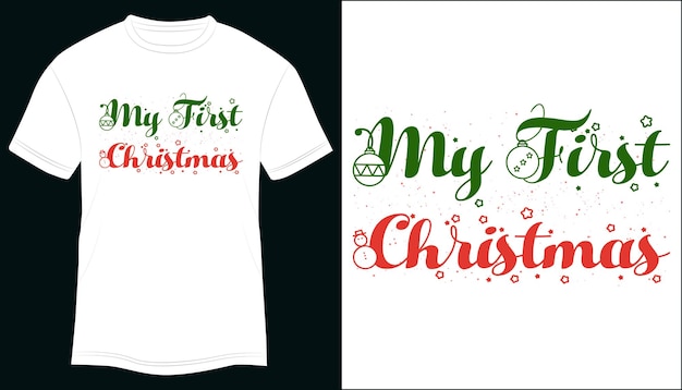 Vecteur mon premier noël t-shirt design vector illustration