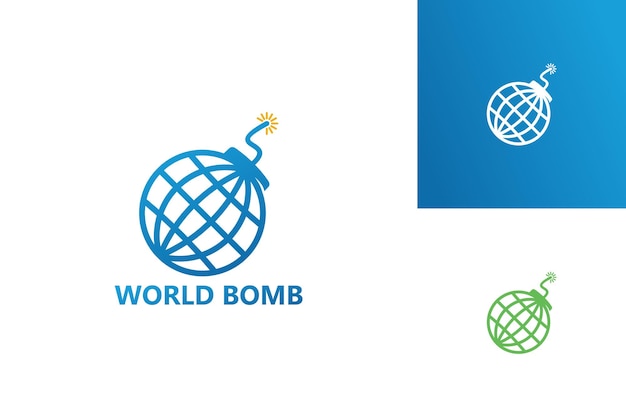 Monde Bombe Logo Template Design Vecteur, Emblème, Concept De Design, Symbole Créatif, Icône