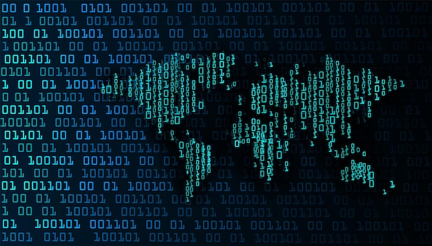 monde circuit imprimé binaire technologie future bleu hud cyber sécurité concept arrière-plan