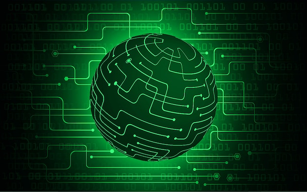 monde vert cyber circuit future technologie concept fond
