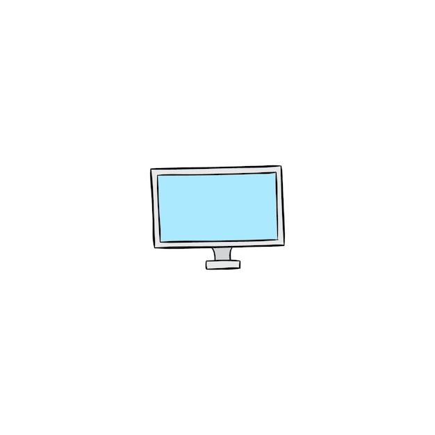 moniteur d'ensemble vectoriel dessiné à la main