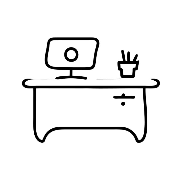 Vecteur un moniteur d'ordinateur blanc avec une main sur l'écran et une main sur le côté