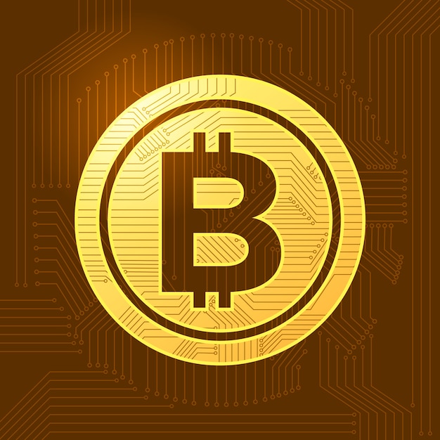 Monnaie De Crypto Bitcoin Concept Design Plat. Vecteur Illustrer
