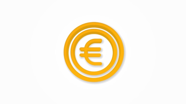 Monnaie en euros icône réaliste illustration vectorielle de ligne 3d Vue de dessus