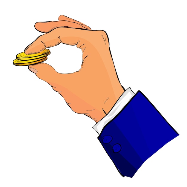 Vecteur monnaie à la main rupie simple vecteur dessin à la main