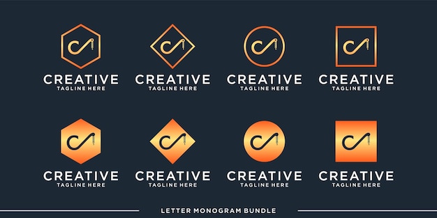 monogramme abstrait initial c, modèle de conception de logo