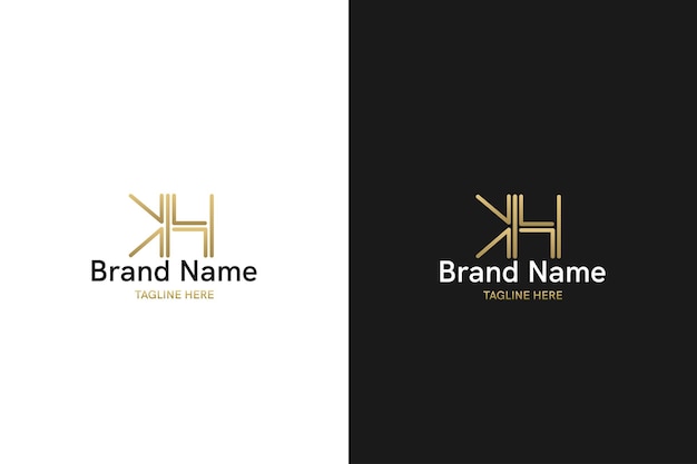 Monogramme Abstrait Kh Ou Concept De Logo Hk