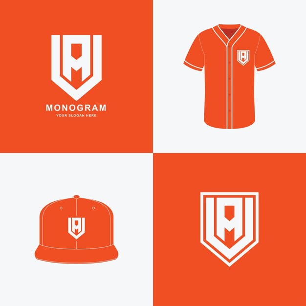 Monogramme Av Ou Va Pour Le Football, Le Basket-ball, Le Baseball, Les Vêtements Sur T-shirt Et La Conception De Maquette De Snapback