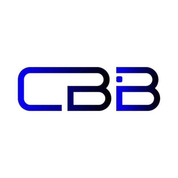 Monogramme du logo CBB conception initiale de la lettre identité de la marque gradient bleu créatif minimaliste moderne