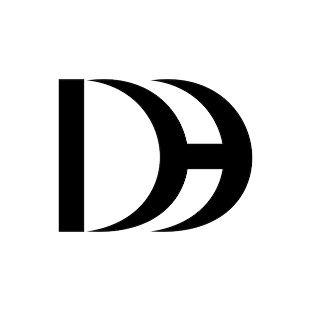 Vecteur monogramme du logo dh vecteur de conception de logo de lettre moderne dh