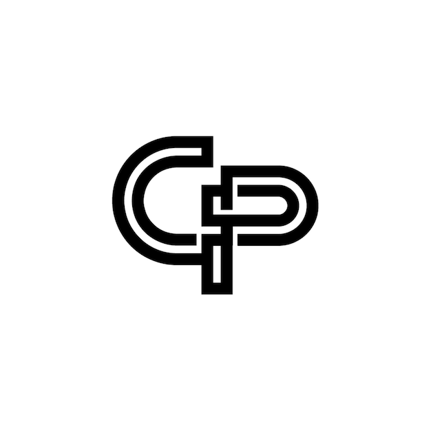 Monogramme du logo de l'entreprise, caractères de l'alphabet, logo monochrome.