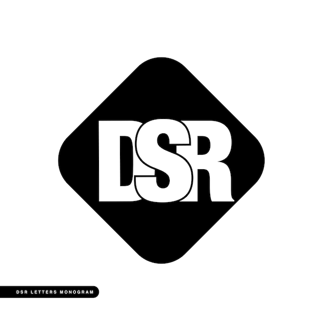 Monogramme Du Nom Initial De La Société Dsr Dsr Sur Carré Noir