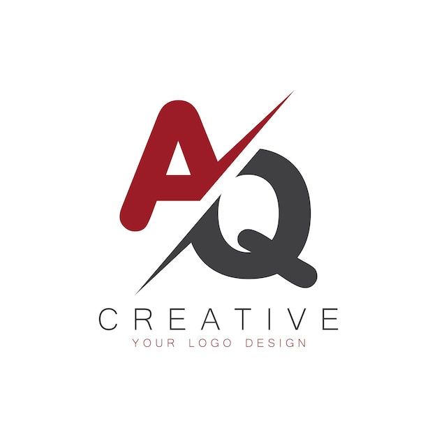 monogramme initial AQ avec le logo créatif de la lettre