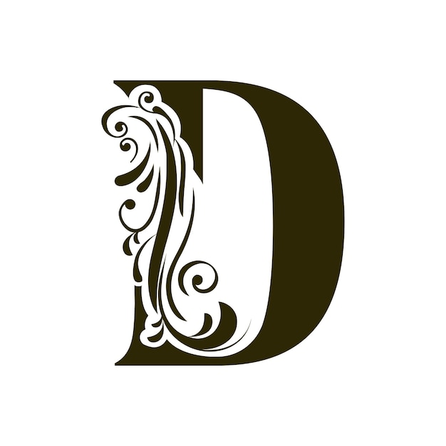 Monogramme initial de la lettre D logo élégant