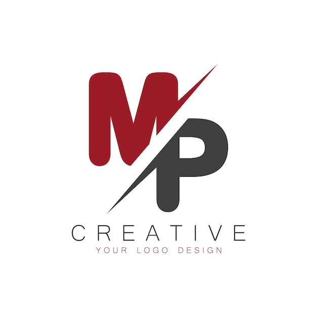 Monogramme initial MP avec le logo créatif des lettres