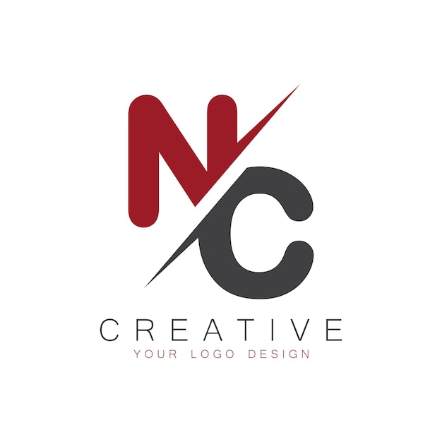 Monogramme initial NC avec le logo créatif des lettres
