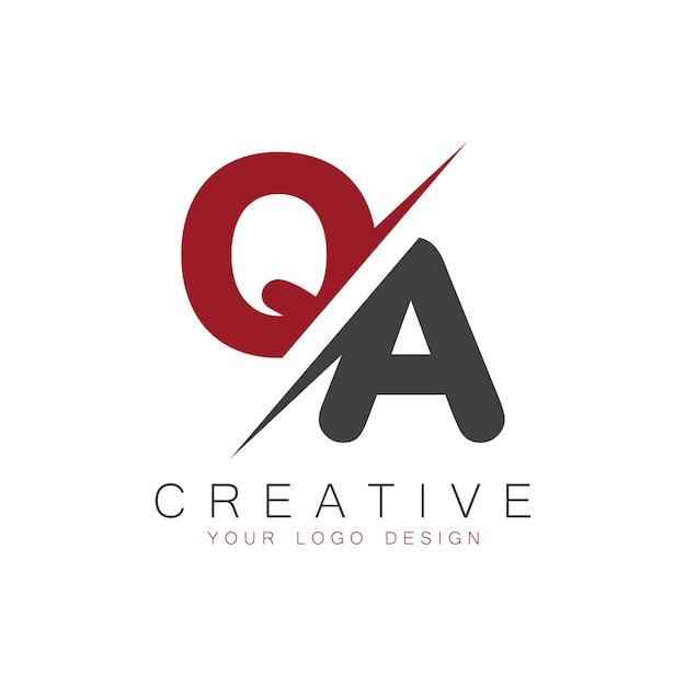 Monogramme initial de QA avec le logo créatif de la lettre