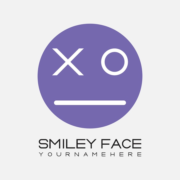 Monogramme initial XO pour le logo du visage souriant avec un design de style cercle