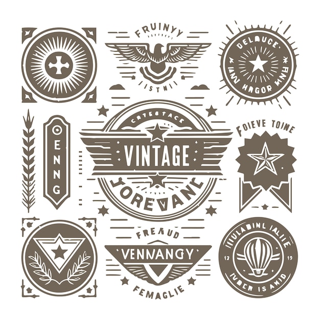 Monogramme de l'insigne du logo vintage