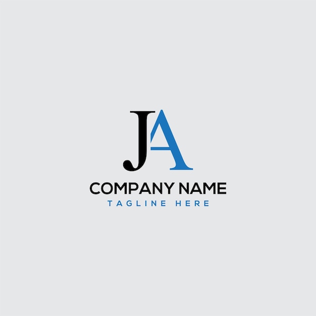Un monogramme de logo en lettres abstraites JA J avec un modèle vectoriel