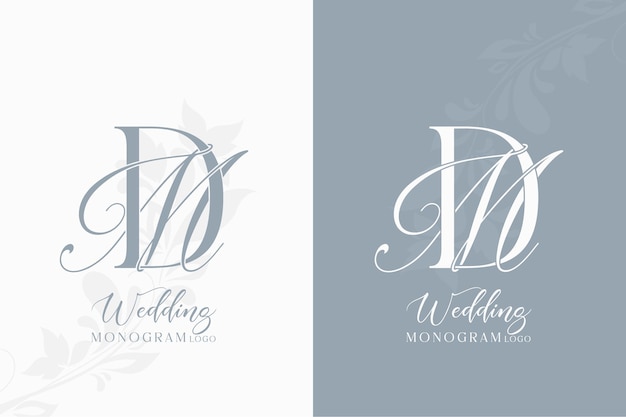 Monogramme de mariage initiales logo de mariage monogramme de mariage dm md