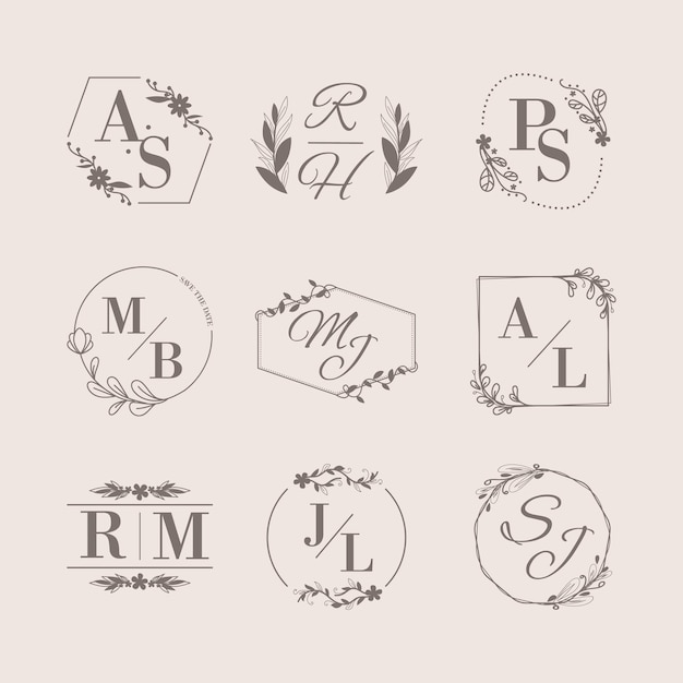 Monogramme De Mariage De Luxe