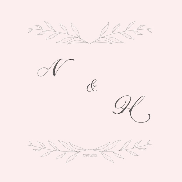 Vecteur monogramme mariage5