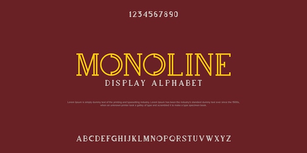 Monoline Simple Design Classique Font Illustration Vectorielle De Lettres De L'alphabet