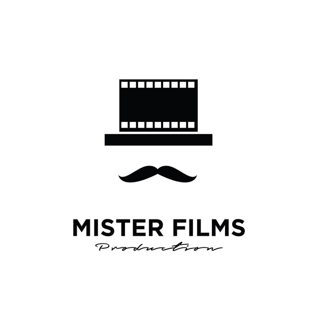 Monsieur film Studio Vidéo Cinéma Film Production logo design vecteur icône illustration