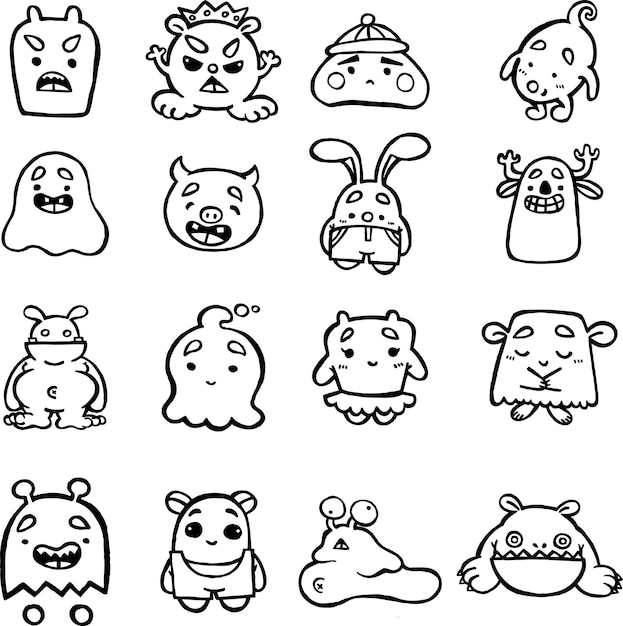 Le Monster Doodle Pack 3 Par Haidi Shabrina