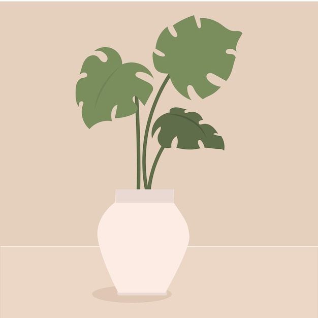 Monstera dans un pot Plante tropicale pour la décoration intérieure de la maison ou du bureau Illustration vectorielle