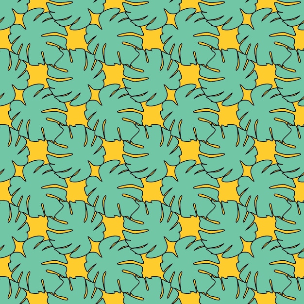 Monstera Laisse Un Modèle Sans Couture. Toile De Fond De Feuille Botanique. Conception Pour Tissu, Impression Textile, Papier D'emballage. Illustration Vectorielle