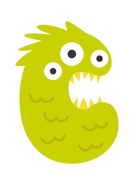 Monstre Enfantin C Lettre Vector Illustration