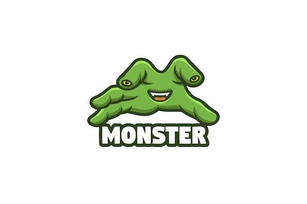 Monstre, Main, Halloween, Mascotte, Logo, Illustration